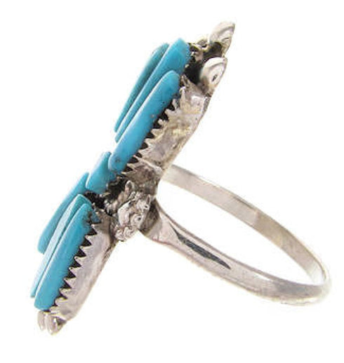 Zuni Turquoise And Sterling Silver Ring Size 6-1/2 RX111808